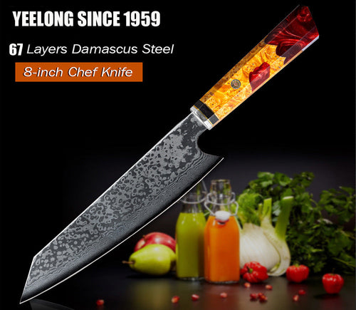 Damascus Steel Chef's Knife LeCrimson