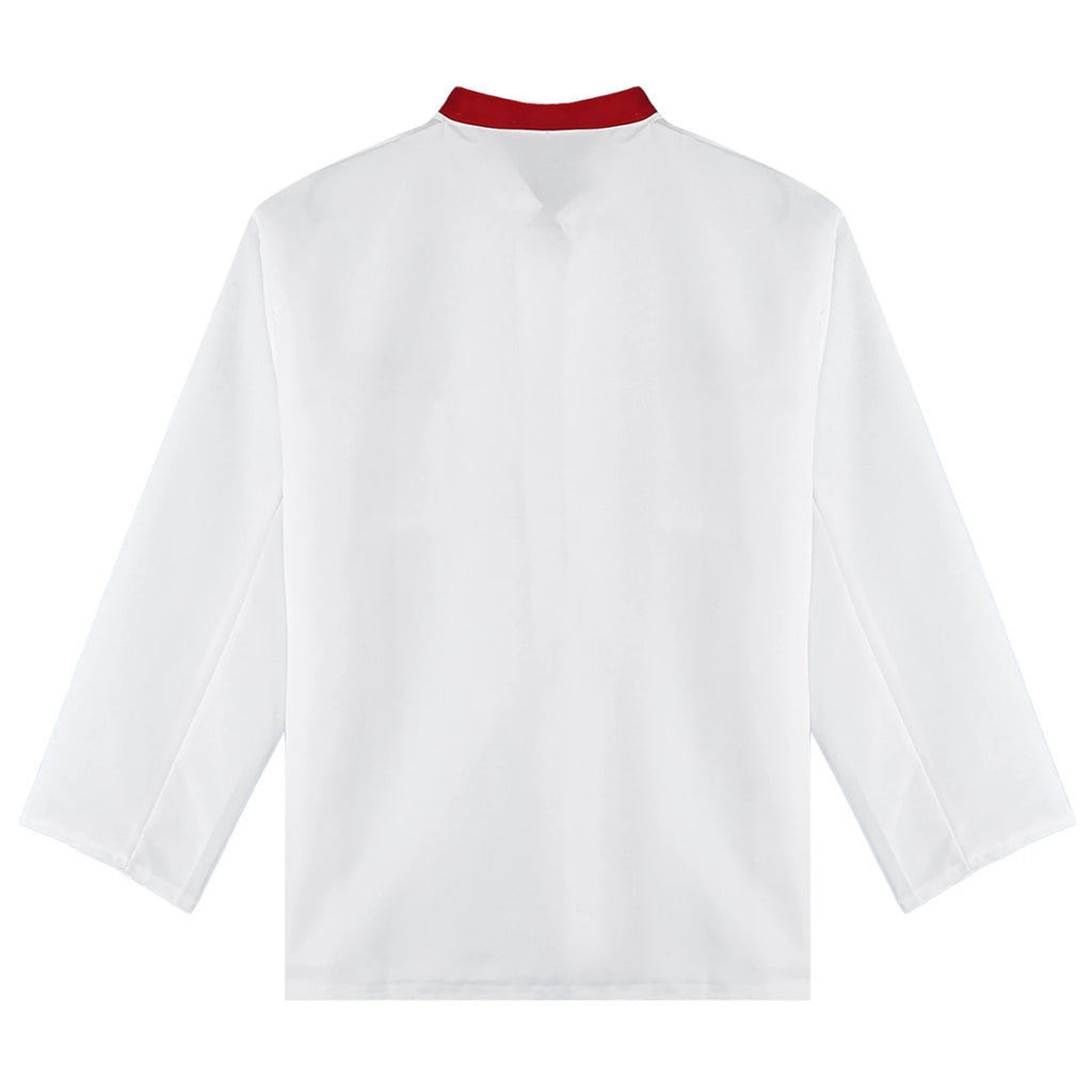 Mens Chef Jacket Long Sleeve Two-breasted Jacket Work Wear