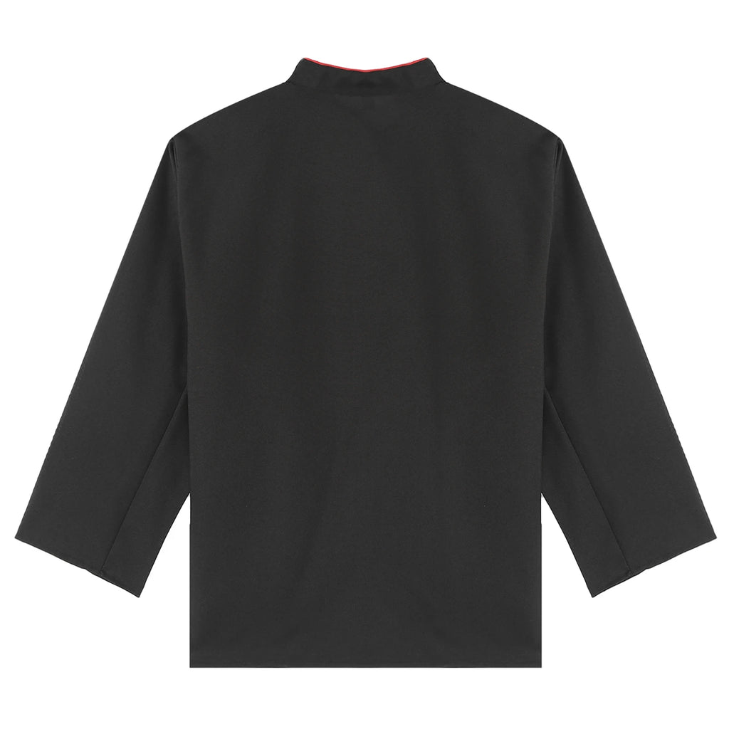 Mens Chef Jacket Long Sleeve Two-breasted Jacket Work Wear
