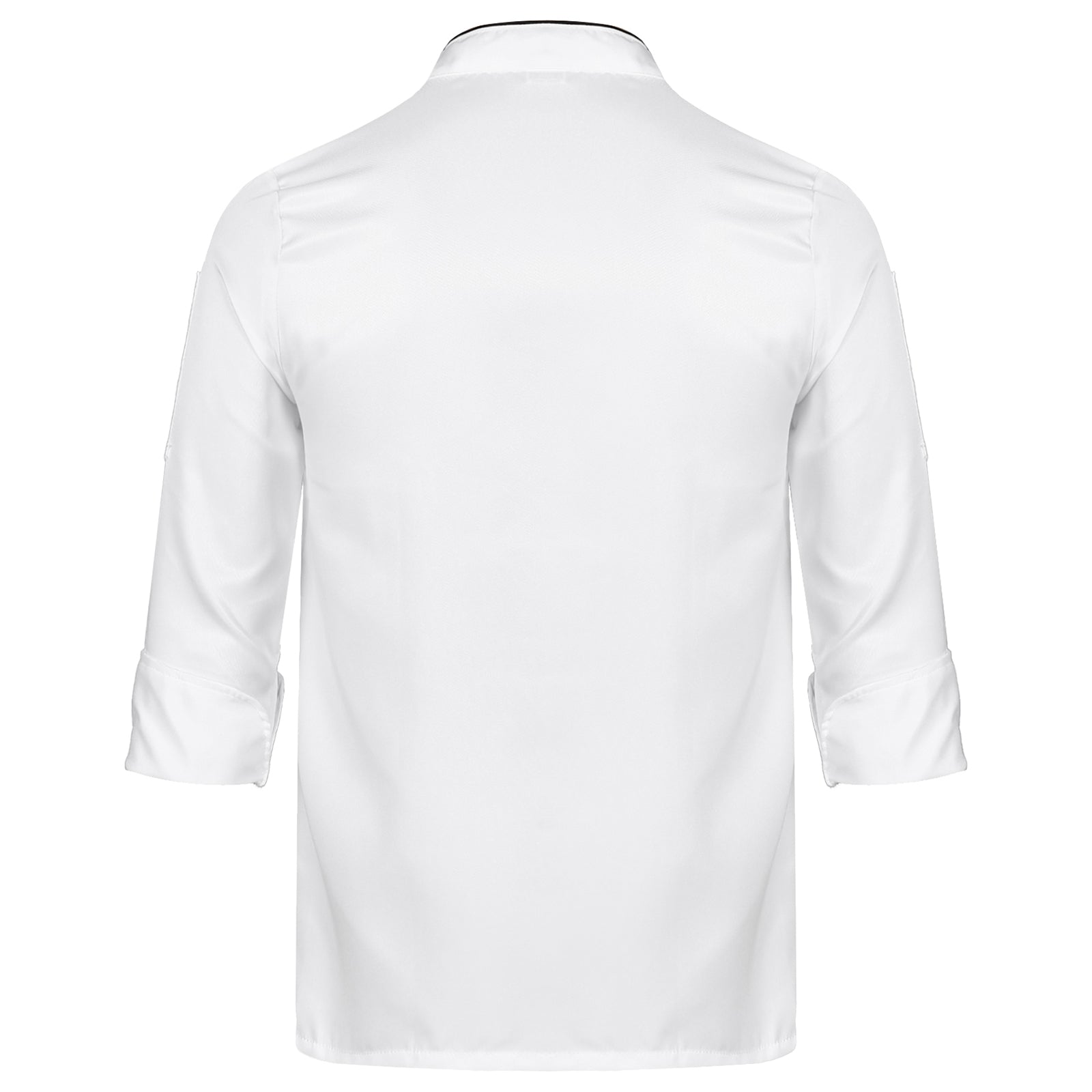 Unisex Double-Breasted Chef Coat Mens Food Service Trimming Cooks Jacket Womens Hotel Restaurant Canteen Kitchen Work Uniform