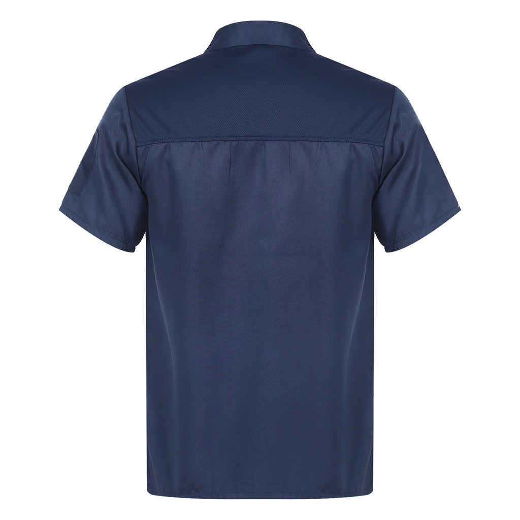 Unisex Double-Breasted Chef Coat Mens Food Service Trimming Cooks Jacket Womens Hotel Restaurant Canteen Kitchen Work Uniform