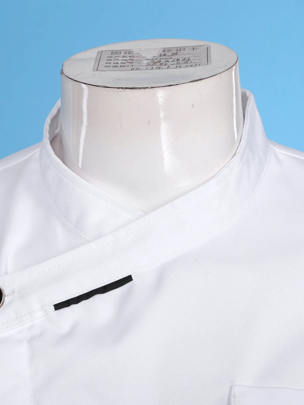Mens Chef Shirt Work Uniform Cross-Over Collar Chef Coat Kitchen Restaurant Hotel Unisex Cooking Jacket with Pockets Chef Tops