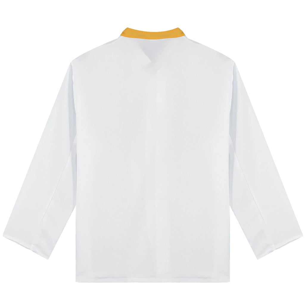 Mens Chef Jacket Long Sleeve Two-breasted Jacket Work Wear