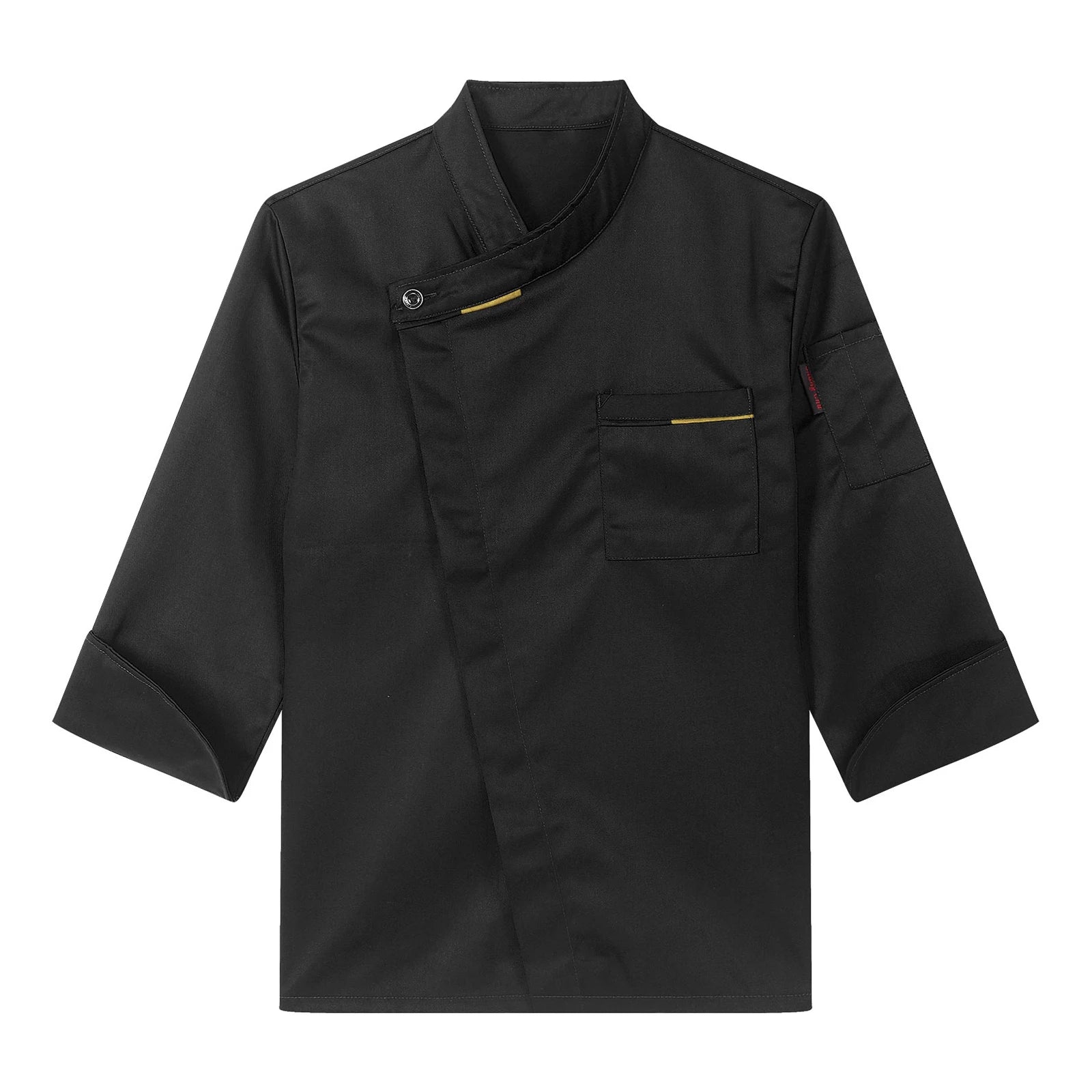 Mens Chef Shirt Work Uniform Cross-Over Collar