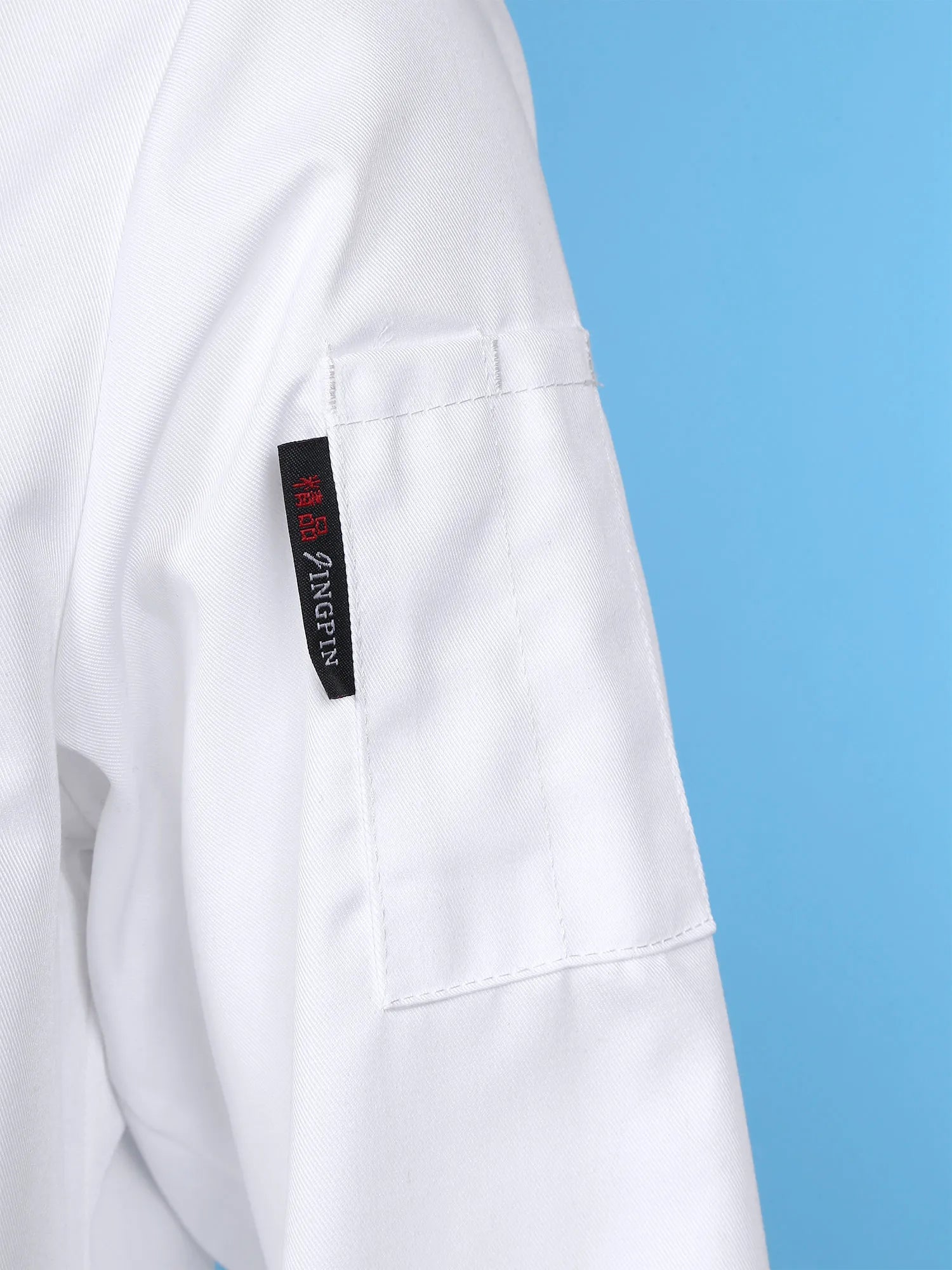 Mens Chef Shirt Work Uniform Cross-Over Collar Chef Coat Kitchen Restaurant Hotel Unisex Cooking Jacket with Pockets Chef Tops