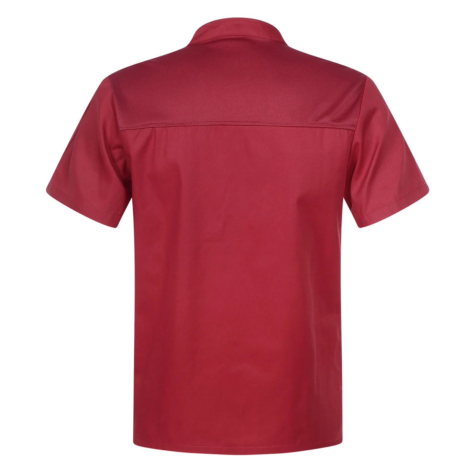 Mens Chef Shirt Work Uniform Cross-Over Collar Chef Coat Kitchen Restaurant Hotel Unisex Cooking Jacket with Pockets Chef Tops
