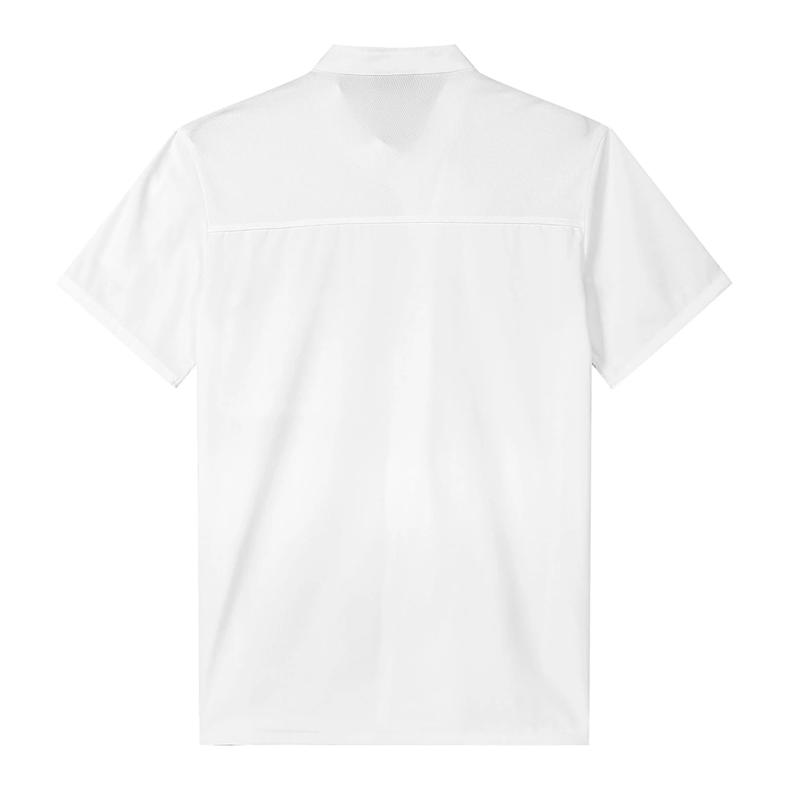 Mens Chef Shirt Work Uniform Cross-Over Collar Chef Coat Kitchen Restaurant Hotel Unisex Cooking Jacket with Pockets Chef Tops