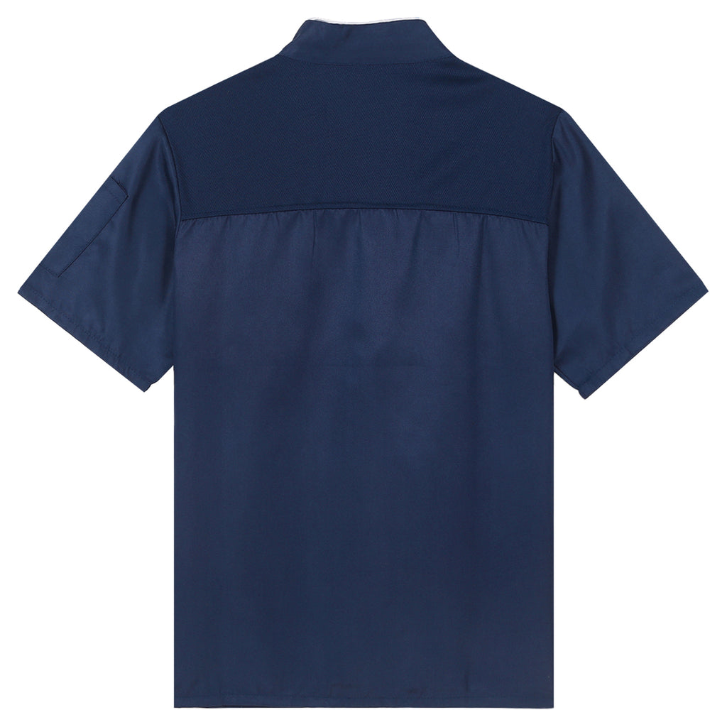 Unisex Double-Breasted Chef Coat Mens Food Service Trimming Cooks Jacket Womens Hotel Restaurant Canteen Kitchen Work Uniform
