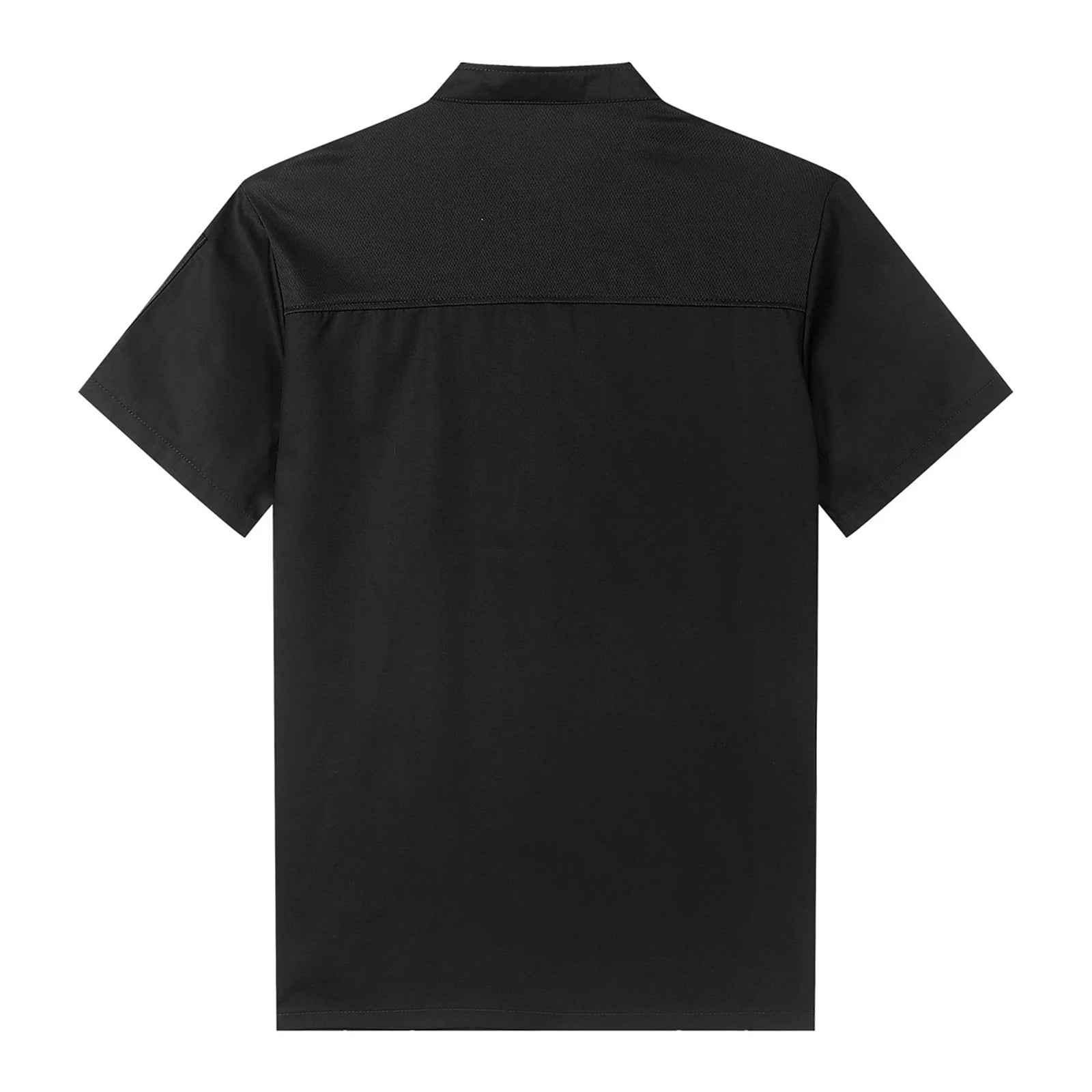 Mens Chef Shirt Work Uniform Cross-Over Collar Chef Coat Kitchen Restaurant Hotel Unisex Cooking Jacket with Pockets Chef Tops