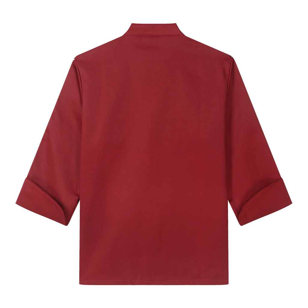 Mens Chef Shirt Work Uniform Cross-Over Collar Chef Coat Kitchen Restaurant Hotel Unisex Cooking Jacket with Pockets Chef Tops