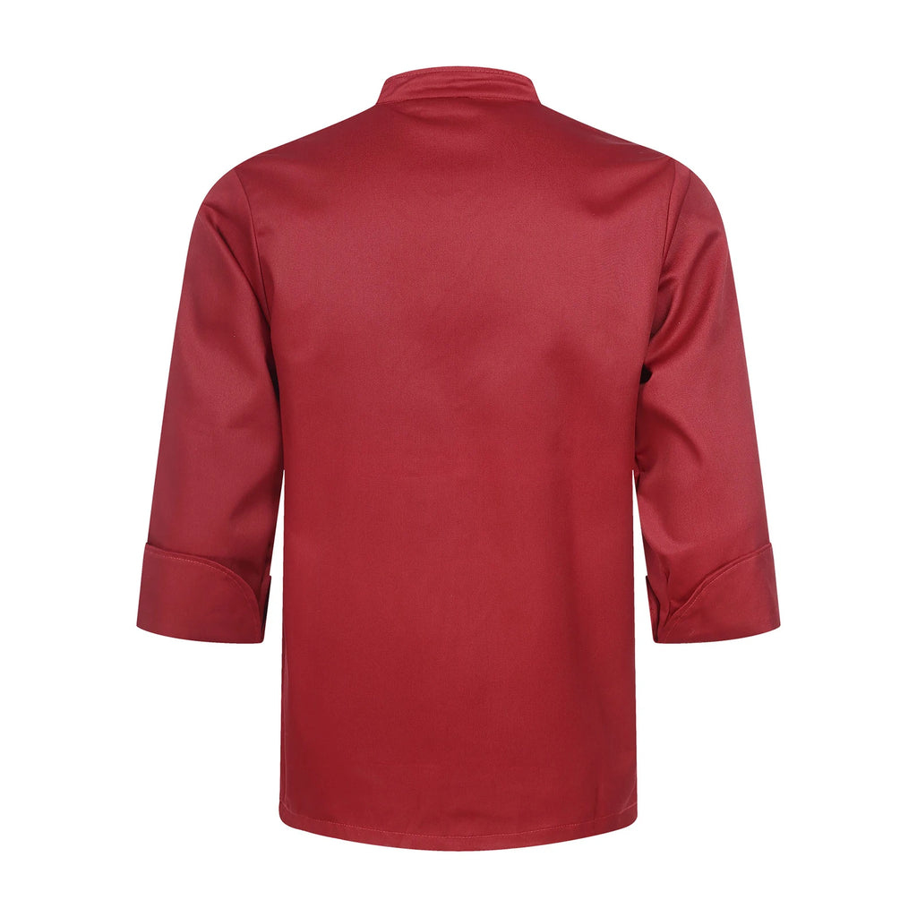 Mens Chef Shirt Work Uniform Cross-Over Collar Chef Coat Kitchen Restaurant Hotel Unisex Cooking Jacket with Pockets Chef Tops