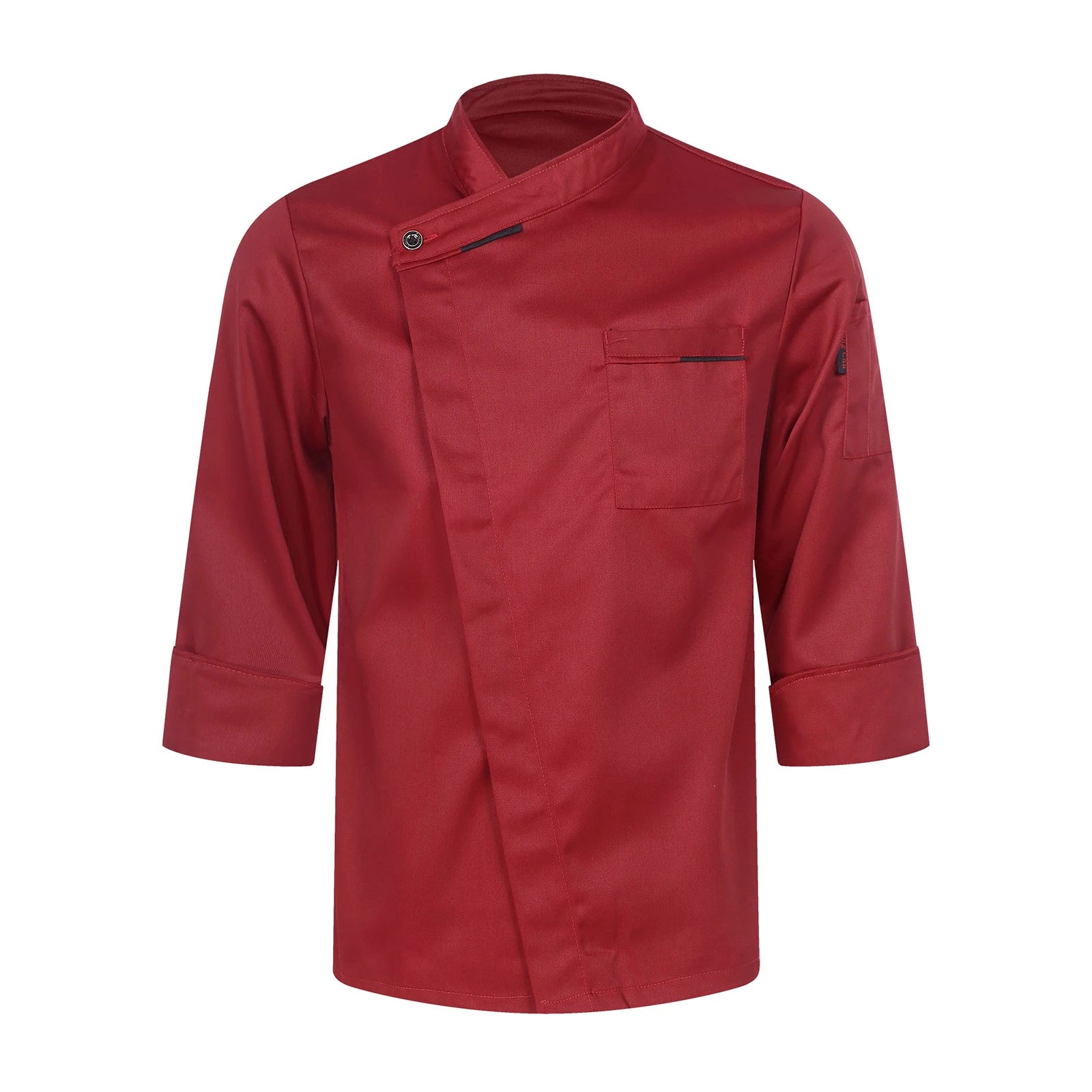 Mens Chef Shirt Work Uniform Cross-Over Collar