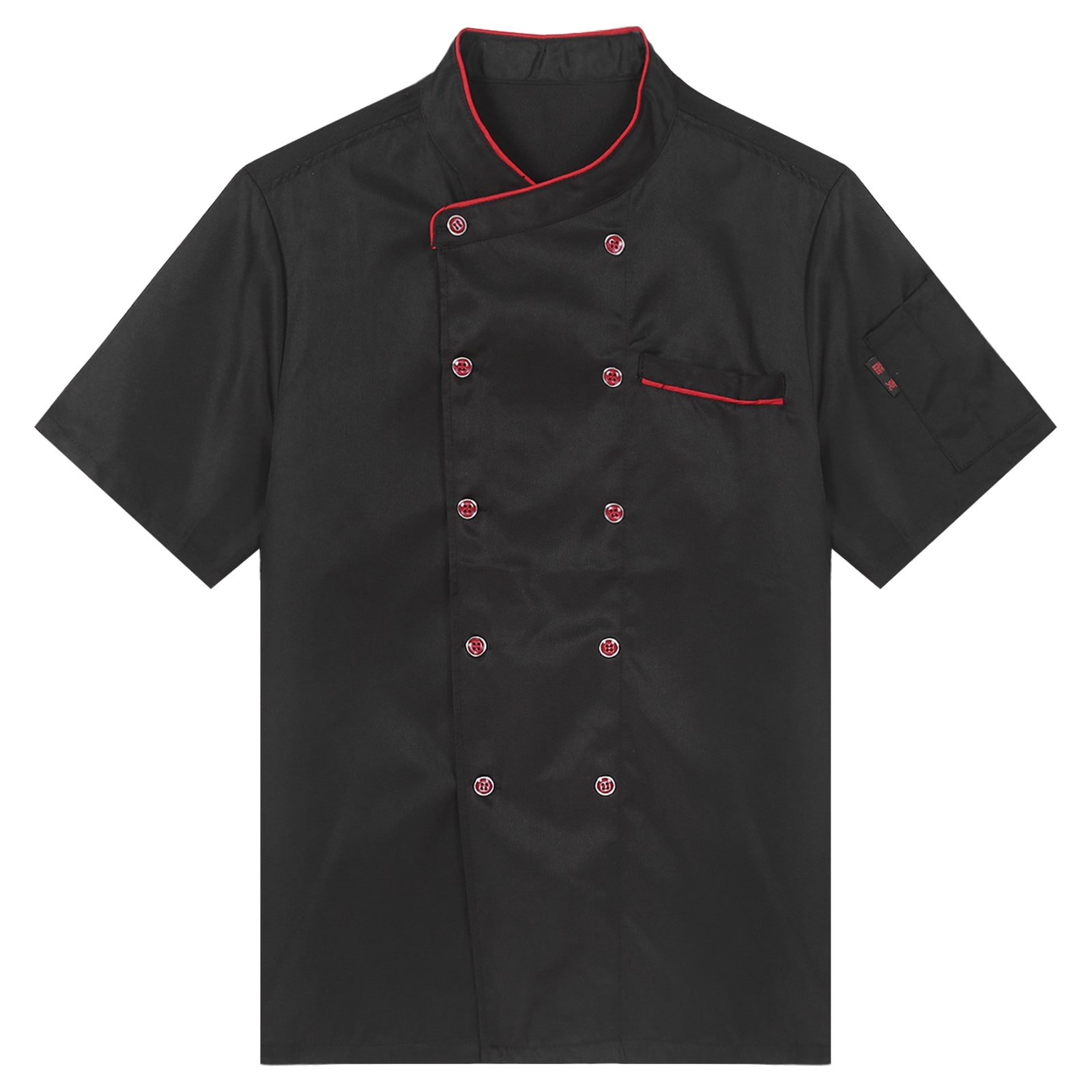 Unisex Double-Breasted Chef Coat Mens Food Service Trimming Cooks Jacket Womens Hotel Restaurant Canteen Kitchen Work Uniform